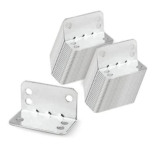 POWERTEC L Bracket 50PK, 90 Degree Shelf Brackets, Corner Braces for Wood Shelves/Bed Frame/Work Bench/Cabinet/Chicken Coop (71429-P2) - size: L Brackets, 50PK