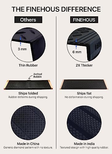 FINEHOUS Rubber Stair Treads Non-Slip Outdoor 42”x10” (5-Pack) – Anti-Slip Step Mat with Nosing - size: 42" X 10"