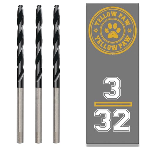 3/32 Inch Drill Bit (3 Pack) Industrial Grade M35 Cobalt Titanium Aluminum Nitrite - 3/32" Diameter & Total Length of 2-1/4" with Working Length of 1-1/4" Easily Drill Into Metal, Steel, & Aluminum - size: 3/32"