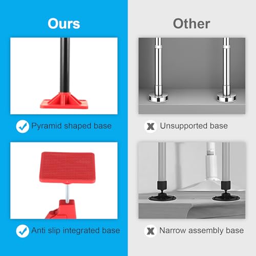 Cabinet Jack Support Pole, 4 Pack 45-114 in Adjustable Heights Support Pole - size: 4 Pack-45"-114"