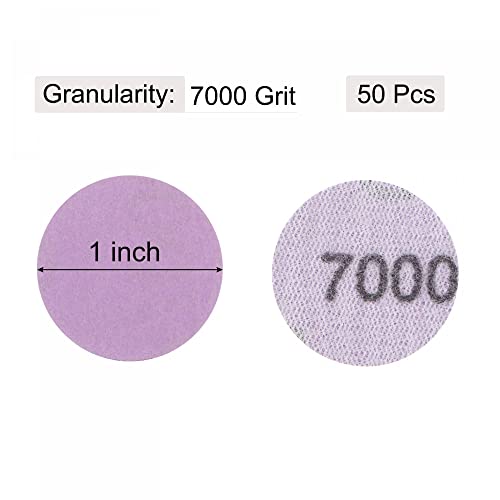 uxcell 50Pcs 1-Inch Purple Sanding Discs 7000 Grits Hook and Loop Professional Aluminum Oxide Sand Paper Mini Size for Wood Metal Paint Finishing - style: 7000 Grit
