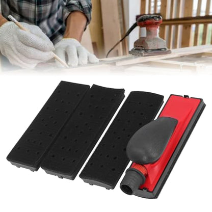 Adjustable Hand Sanding Block, Brushed Chassis Hand Sander with Dust Extraction, Ideal for Woodworking, Home Cleaning, ABS Material