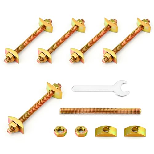 MEANLIN MEASURE 6PCS Countertop Connector Bolts, M8 × 100 mm Furniture Fastening Connectors, Joint Connector Drawbolt Pack for Bed Frame Table Furniture Butcher Blocks Connecting with Wrench - style: 6PCS
