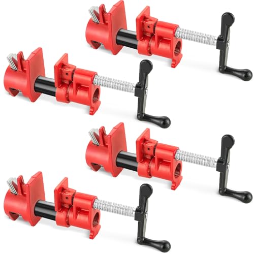 FLKQC 4 Pack Wood Gluing Pipe Clamp Fixture for 3/4 Inch Pipe - size: 3/4"