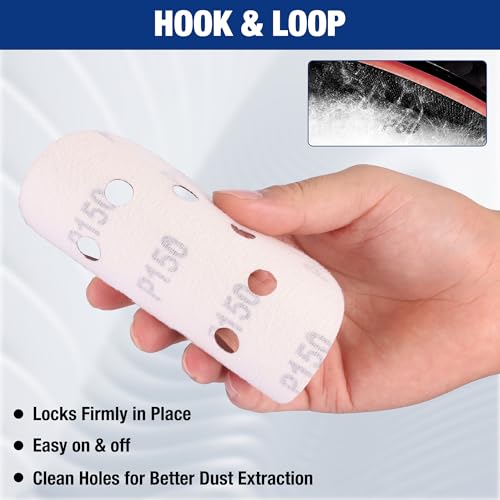WORKPRO Sanding Discs, 5-Inch 150 Grit 8-Hole Hook and Loop, 100 Pack - style: 100PCS 5 Inch 150 Grit