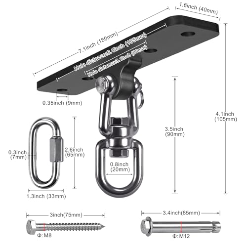 SELEWARE Heavy Duty Punching Bag Hanger, Steel I Beam Clamp for Heavy Bag - color: G: Ceiling Mount Punching Bag Hanger