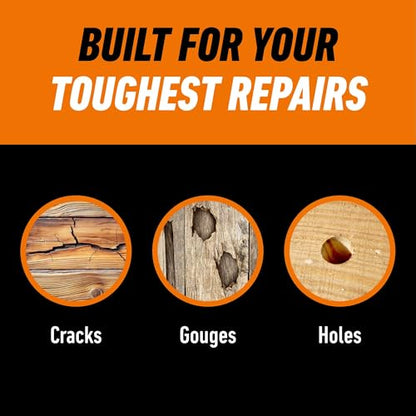 Gorilla All Purpose Wood Filler, Natural Finish, 16 Ounce Tub (Pack of 2) - Water Resistant for Indoor or Outdoor Projects and Repairs - size: 16 oz Tub (2-Pack)