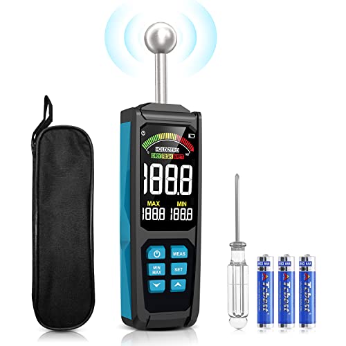 DURFICST Pinless Moisture Meter, Moisture Reader for Plaster Walls, Masonry, Concrete, Drywall, Wood - color: azure