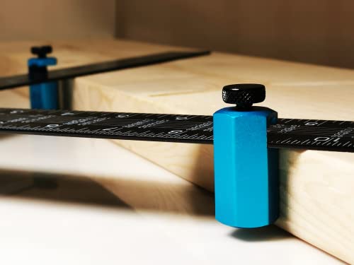 Stair Gauges for Framing Square and Rafter，Lengthen，Anti-Lost (Pair) - color: Blue