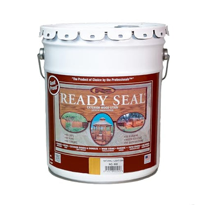 Ready Seal 7966104 5 gal Pail Exterior Wood Stain & Sealer, Light Oak - color: Light Oak, size: 5 Gallon