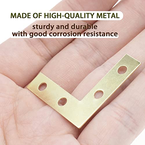 40-Pack L Corner Brackets Gold 1.5inch Iron Decorative Brace Gold - size: Gold