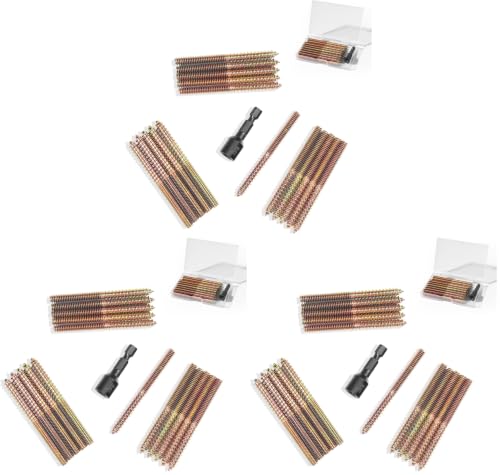 16PCS 1/4"-20 x 3 Hanger Bolts Kit & 1PCS 1/4"-20 Hanger Bolt Driver with 1/4 Hex Shank,Double-Headed Screws,Self-Tapping Screw,Wood Dowel Screw,Suitable for Assembling Furniture (Pack of 3) - size: 1/4-20"x3"-16PCS (Pack of 3)