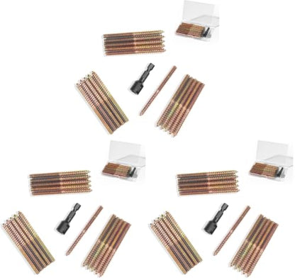 16PCS 1/4"-20 x 3 Hanger Bolts Kit & 1PCS 1/4"-20 Hanger Bolt Driver with 1/4 Hex Shank,Double-Headed Screws,Self-Tapping Screw,Wood Dowel Screw,Suitable for Assembling Furniture (Pack of 3) - size: 1/4-20"x3"-16PCS (Pack of 3)