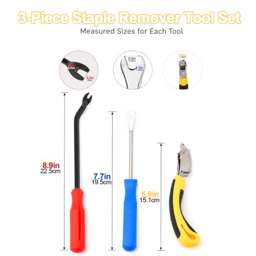 3 Pcs Upholstery Staple Remover Tool Set, High‑Carbon Steel Tack Puller Kit - color: 3pcs