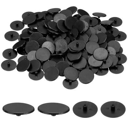 uxcell 300Pcs 3x17.5mm Plastic Hole Plugs, Round Screw Cap Cover, Panel Drill Hole Plugs for Furniture Cabinet Cupboard Shelves Fencing Post Pipe Insert End Caps, Black - color: Black, size: 3x17.5mm