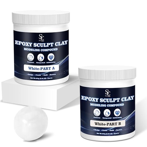 Epoxy Putty Sculpt Clay, 2 Part A & B for Sculpting, Modeling, Building, and Repairing, 1 Pound, White - color: White, size: 1 Pound