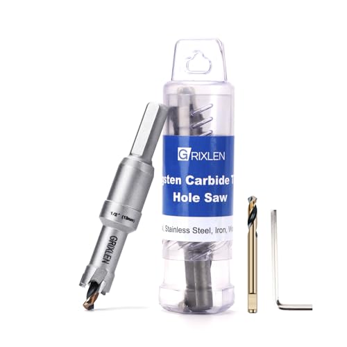 1/2" (13mm) Tungsten Carbide Tip Hole Saw,Hole Saw with M2 Pilot bits - size: 1/2" (13mm)