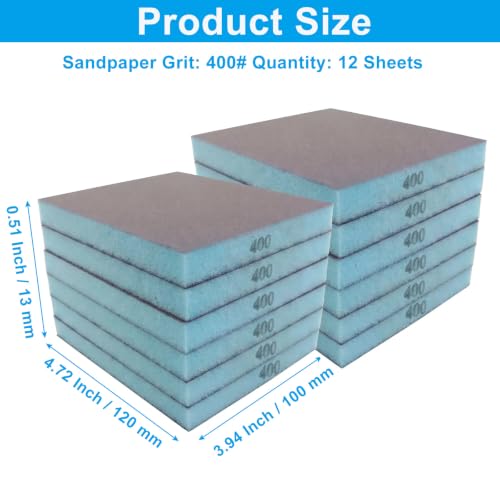 12 Pcs 400 Grit Sanding Sponge - size: #400