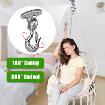 SELEWARE Heavy Duty 1000LB Capacity Stainless Steel Ceiling Swing Mount - color: C: 360° Swing Hanger ( 1 Pack )