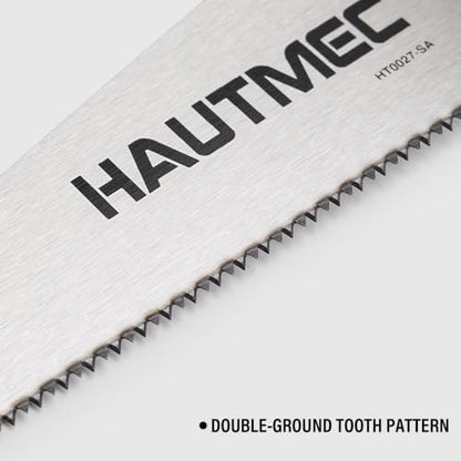 HAUTMEC 11-Inch PVC Pipe Saw, Heavy Duty Hand Saw for Cutting Plastic, ABS, Drywall and Wood, 10 TPI Fine Tooth with Adjustable Angle Handle for Plumbers