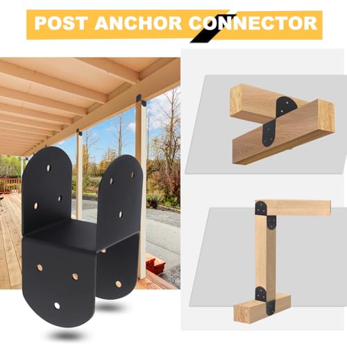 4 Pcs 4"x 4" Deck Post Caps Tie Brackets|Ineer Size(3.6"x 3.6") - size: 4"x 4" - 4 Pieces, style: Deck Post Caps Tie Brackets