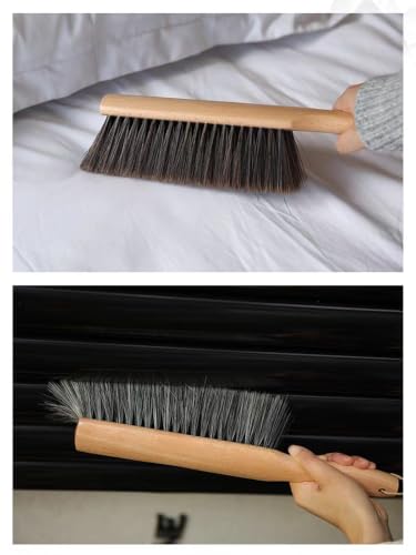Soft Bristle Hand Brush Wood Handle for Bench Counter Shop 14" Gray - color: Gray