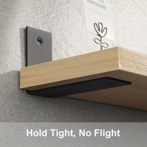 Alise 4Pcs Black Heavy-Duty L-Shaped Floating Shelf Wall Brackets - color: Black, size: (4P) 5x3.4x1.8 inch