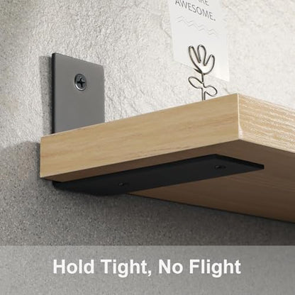 Alise 4Pcs Black Heavy-Duty L-Shaped Floating Shelf Wall Brackets - color: Black, size: (4P) 5x3.4x1.8 inch