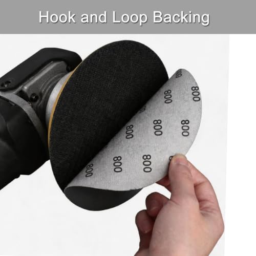 6 Inch 50 Pcs Wet Dry Hook and Loop Sanding Discs, No Hole, 5000 Grit - style: Grit 5000