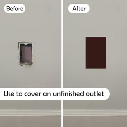 Rubber Bond Self-Adhesive Rubber Wall Outlet Cover Plate 5 Pack - Easy to Apply Peel & Stick Drywall Hole Patch - 5x3 Inch Screwless Blank Wall Plate Cover - Premium Hole Cover (Dark Brown, 5x3 Inch) - color: Dark Brown, size: 5x3 Inch Rectangular