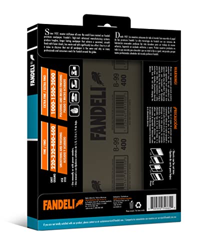 Fandeli | Waterproof Sandpaper | 1500 Grit | 25 Sheets 9'' x 11'' | For Car Polishing, Wooden Furniture Sanding and Metal Sanding | Water Resistant - style: 1500 Grit
