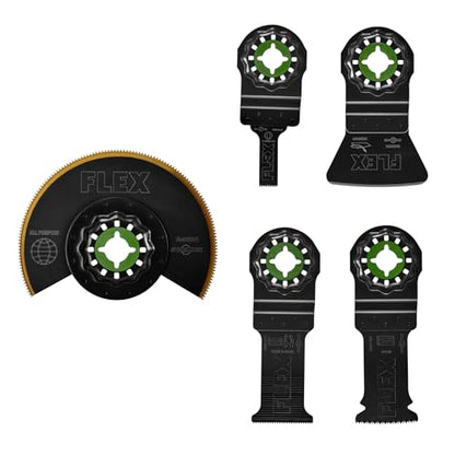 FLEX 5-Piece Oscillating Tool Trimming Project Blade Set, Cuts Wood, Wood with Nails, Metal, Drywall, Plastic, PVC- FAM40001-5 - style: Trimming Project Set