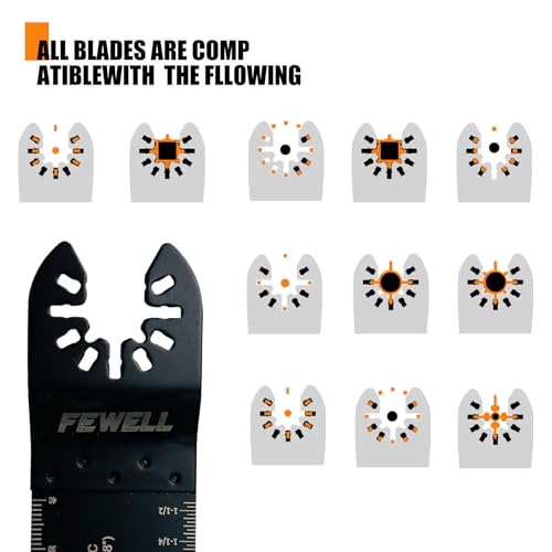 FEWELL 50Pcs Oscillating Saw Blades, Multitool Blades for Wood and Plastics
