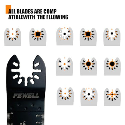 FEWELL 50Pcs Oscillating Saw Blades, Multitool Blades for Wood and Plastics