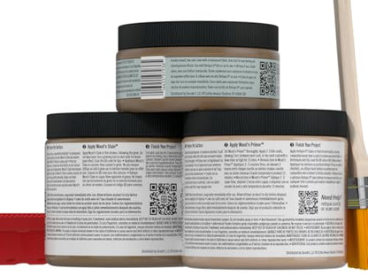 Retique It Wood Finish Multi-Purpose Kit – GO Beyond Faux Wood with Paintable Liquid Wood Based Primer and Gel Stain - Graining Tools Included (2X 16oz, Barn Wood) - color: 35 Barn Wood, size: Medium Kit