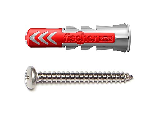 fischer DuoPower Universal Wall Anchors for Fastenings in Concrete, Brick, Drywall and Wood, (50, Old, 1/4" x 1 3/16") - size: 1/4" x 1 3/16"