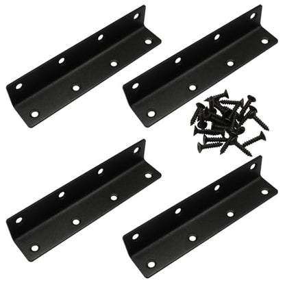 4 Pcs Corner Brace Angle Bracket, 5.5"x 1", Black - size: black,5.5"x 1"