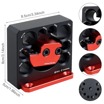 8 Pcs Dowel Maker Jig Kit, Imperial 5/16-3/4 inch Carbide Inserts Dowel Maker, 8 Holes Adjustable Dowel Cutter Plate, Aluminum Alloy Electric Drill Milling Dowel Round Rod Auxiliary Tool (8 Pcs)
