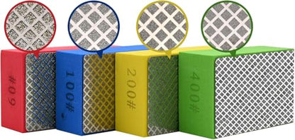 4pcs Diamond Hand Polishing Pads for Ceramic Tile Glass Grinding,Sanding Blocks Polishing 60# - size: 4PCS-60#