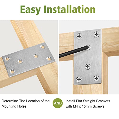 100 x 50 x 2mm Flat Mending Plate - Stainless Steel - Silver - 12Pcs - color: Silver, size: 100 x 50 x 2mm