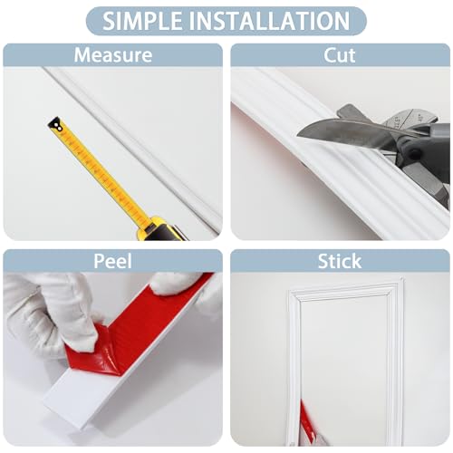 Peel and Stick Wall Molding Trim, Flexible Chair Rail Moulding Strip for Mirror Frame, Wall Protection and Home DIY Decoration (118'' x 2.4'') - size: 118'' x 2.4''