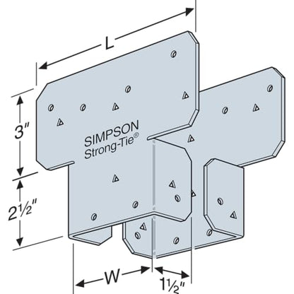 Simpson Strong-Tie AC4Z AC ZMAX Galvanized Adjustable Post Cap for 4X (Pack of 20) - size: 20 Pack