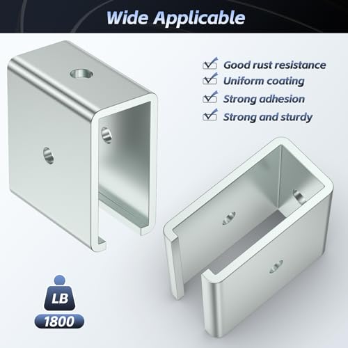 SKTREX Strut Channel Connector Extend Bracket Connection for 1-5/8" Wide and 1-5/8" Height Strut Channel (4 Count, Steel, Silver, Wall Mount) - style: 4 Sets Connector Extend Bracket