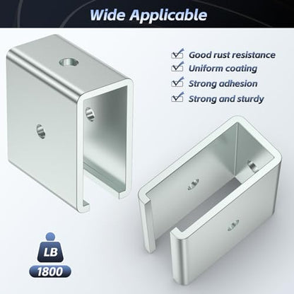 SKTREX Strut Channel Connector Extend Bracket Connection for 1-5/8" Wide and 1-5/8" Height Strut Channel (4 Count, Steel, Silver, Wall Mount) - style: 4 Sets Connector Extend Bracket