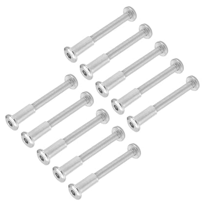M6x50mm Hex Drive Socket Cap Bolt, Silver, 10 Pair (20 Piece) - color: Silver, size: M6x50mm