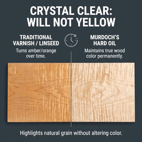 Murdoch's Hard Oil 32 OZ Polymerized Tung Oil Wood Finish – Clear Topcoat & Furniture Oil for Interior Cabinets, Floors & Countertops