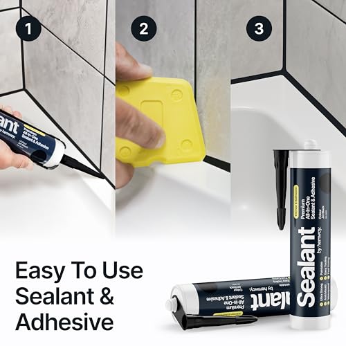 Hemway Kitchen & Bathroom Jet Black Sealant & Adhesive - 300ml 1 Pack - color: Jet Black