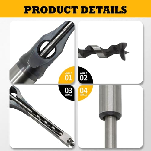 Square Hole Drill Bit 1/4" 5/16" 3/8" 1/2" and Adapter