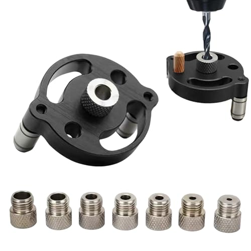 Self Centering Dowel Jig Drill Guide, Vertical Hole Locator - color: Black