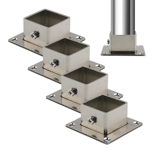 Wealrit Square Post Bases Bracket Deck Flange Post Anchors 4PCS,1.18"x1.18" - style: 4 pcs 1.18" x 1.18"